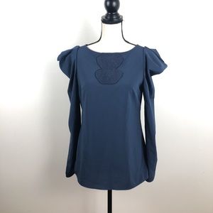 Logo Lori Goldstein cold shoulder blouse‎ size XXS
